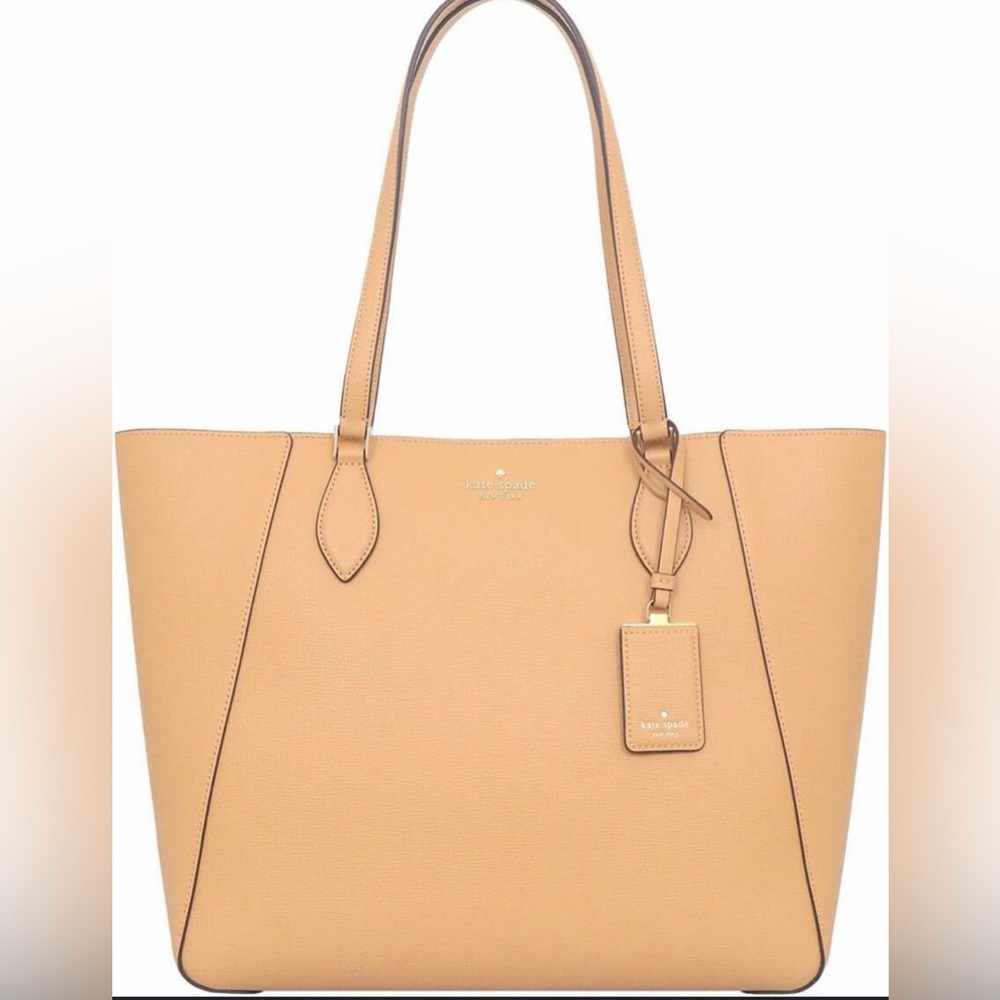 NWT Kate Spade Refind Grain Leather poppy KF388 Tiramisu Mousse Tote